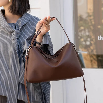 Genuine Grade Autumn Winter Big Boston Luxury Designer Tote Soft Matte Suede Leather Women Handbag Female Shoulder Crossbody Bag