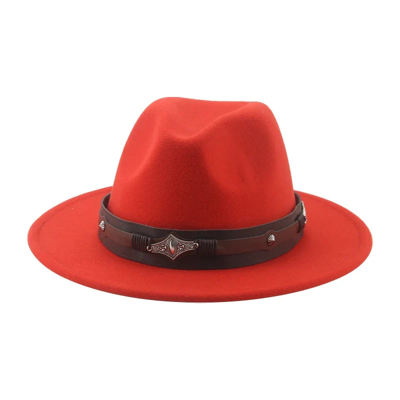 Hat Fedora Hats for Women Hats for Men Cowboy Hat Caps Big Size 62cm Western Cowboy Belt Cow Bands Fedoras Chapeau Feutre Homme