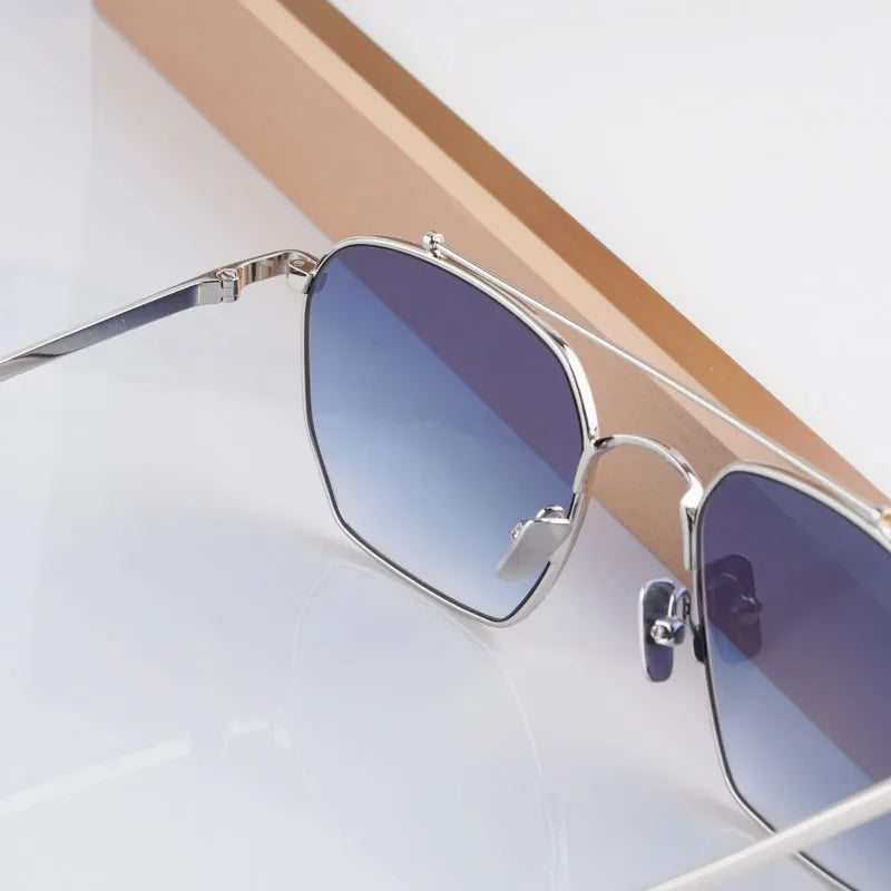 Designer Women's Sunglasses Bowie Big Square Alloy Fashion Street High Quality Luxury Design Classical Ultralight UV400 Glasses