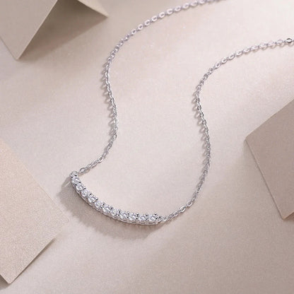Full 0.065CT D Color Moissanite Pendant Necklace for Women Lady S925 Silver All Diamond Neck Chain Necklaces Wholesale Gift