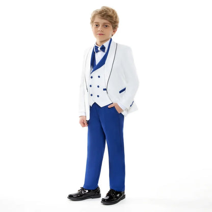 High Quality Boys Formal Suit Set 4 Pieces School Choir Performance Elegant Shawl Lapel Kids Suits Wedding Ring Bearer Outfit