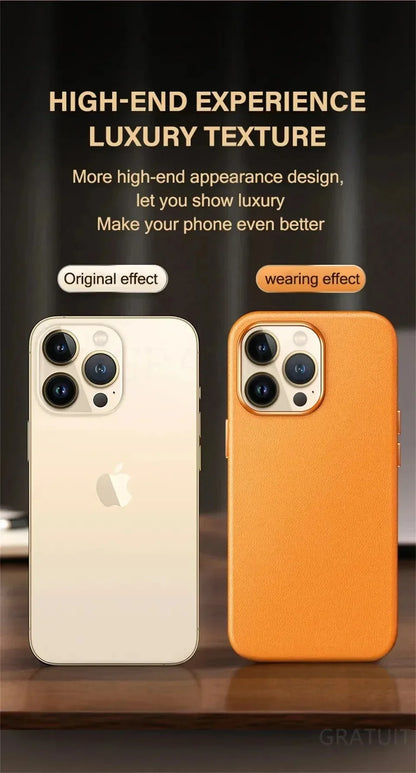 Official Magnetic Leather Case for Apple iPhone 17 Pro Max 16 13 12 14 15 Plus Original MacSafe for MagSafe Cover Accessories