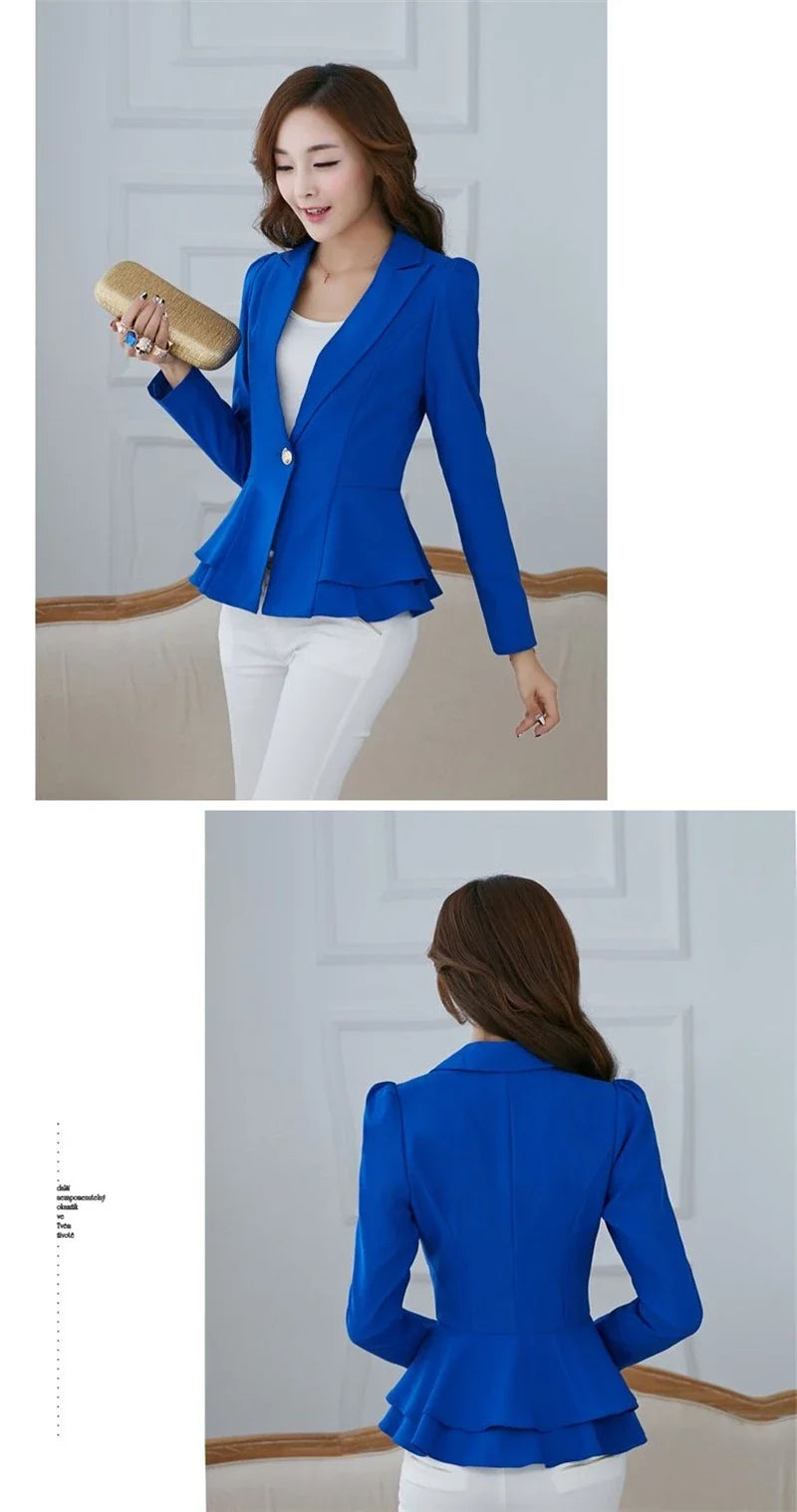 Women's Blazer 2025 New Long Sleeve Blazers Pockets Jackets Coat Slim Office Lady Jacket Female Tops Suit Blazer Femme Jackets