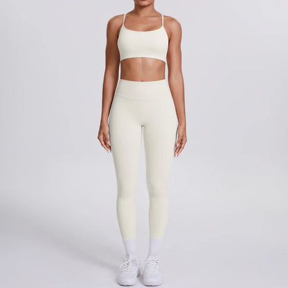 Yoga Suit Sports Set Gym Seamless High Impact Sports Bra Women's High Waist and Hips Tight Peach Buttocks Pants Womens Sportswea