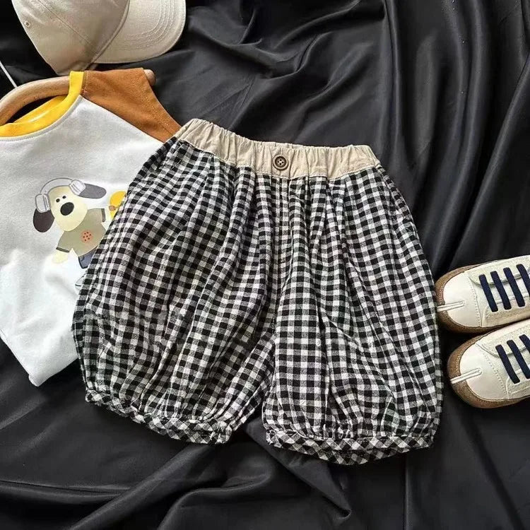2026 Summer Children's Casual Outfits PAW Patrol Printed Boys Plaid Shorts Sets Kids Sleeveless Vest Bottom Two Piece New