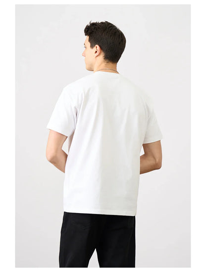 2026 Summer New Oversize 310gsm 100% Cotton T-shirts Men Quality Breathable Solid Color Comfortable Tops