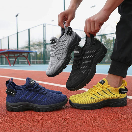 Men's Casual Shoes Breathable Fly Woven Mesh Upper Comfortable Outdoor Walking Cycling Exercise Shoes for Men Tenis Para Hombre
