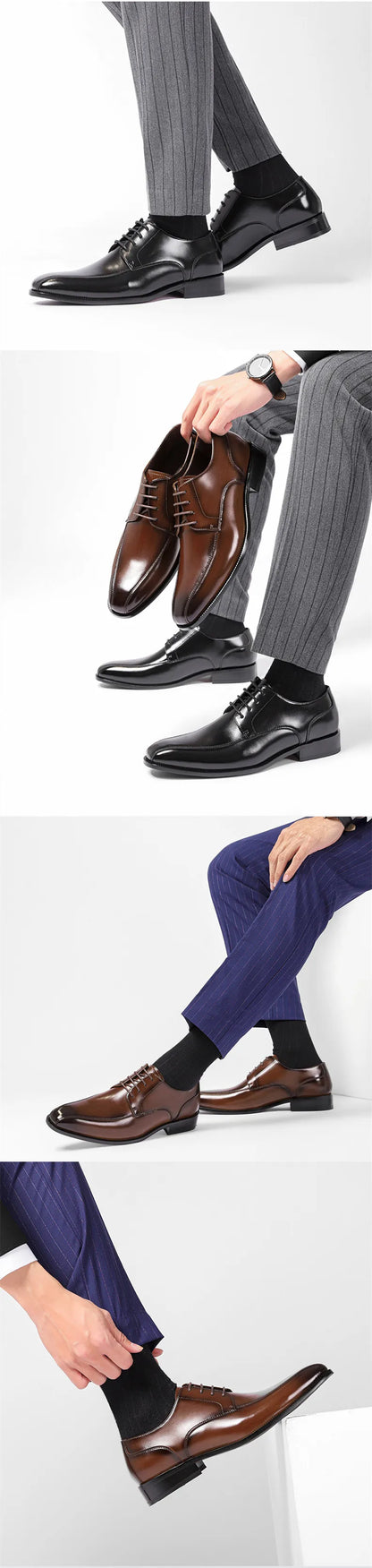 Men Dress Shoes New 2022 Spring High Quality Leather Formal Shoes Classic Business Wedding Sytle Groomsman Mens Shoes