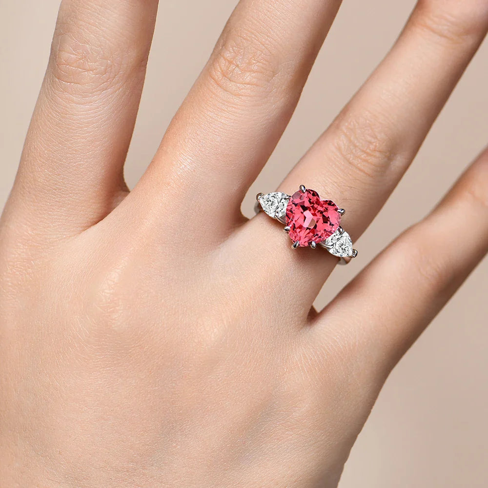 4CT Heart Cut Moissanite Ring 10*10mm D Color 925 Sterling Silver Solitaire Ring Engagement Wedding Jewelry Top Quality