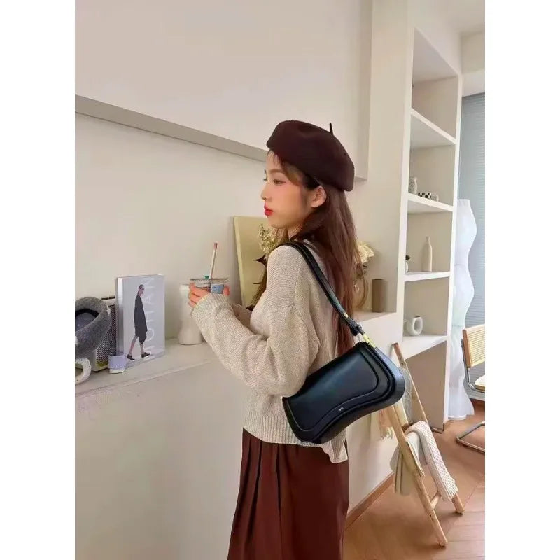Vintage Fashion Single Shoulder Bag, Underarm Bag, Chain, Y-Pudding Shape, Luxury and Comfortable Shoulder Bag