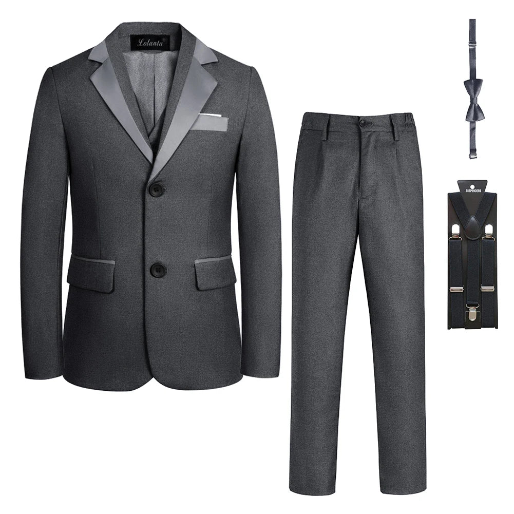 5Pcs/6Pcs Boys Suits Tuxedo Formal Blazer Page Boy Suit Slim fit for Wedding Party 2-14Years