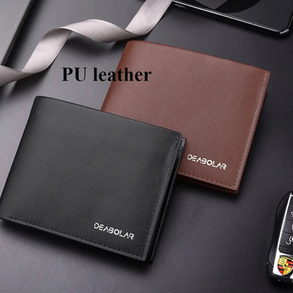 Portefeuille homme en cuir véritable Produit de qualité supérieure Portefeuilles en cuir de vachette véritable pour homme Portefeuille court noir Portefeuille Homme Petits Portefeuilles