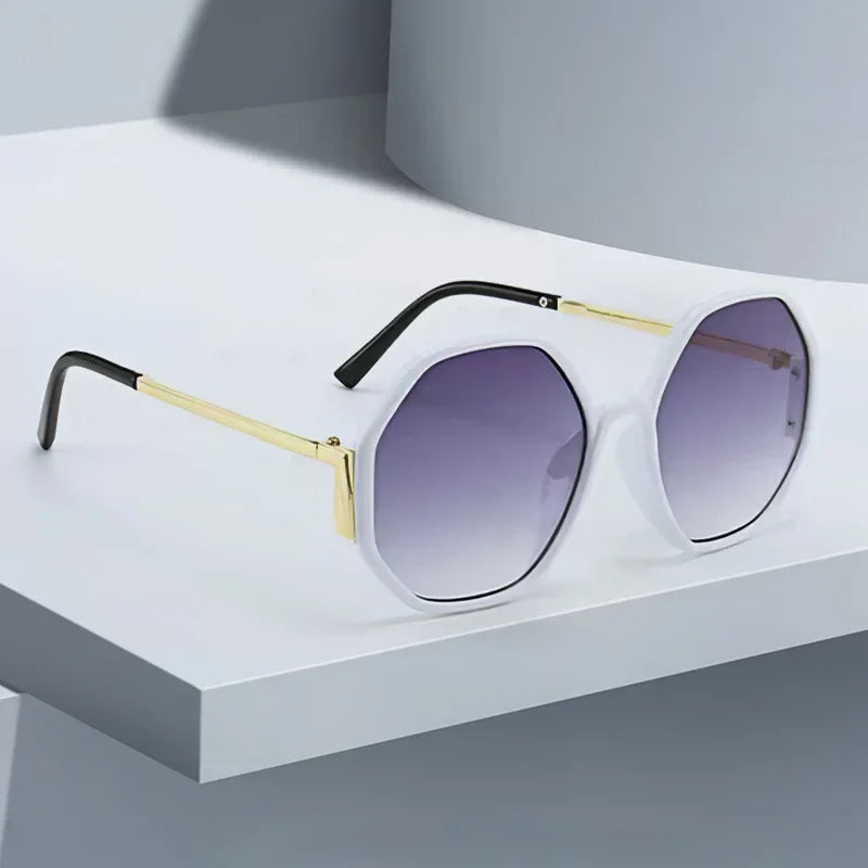 2026 New Sunglasses for Women Avant Garde Geometric Multi-color Gradient Frame Transparent Glasses