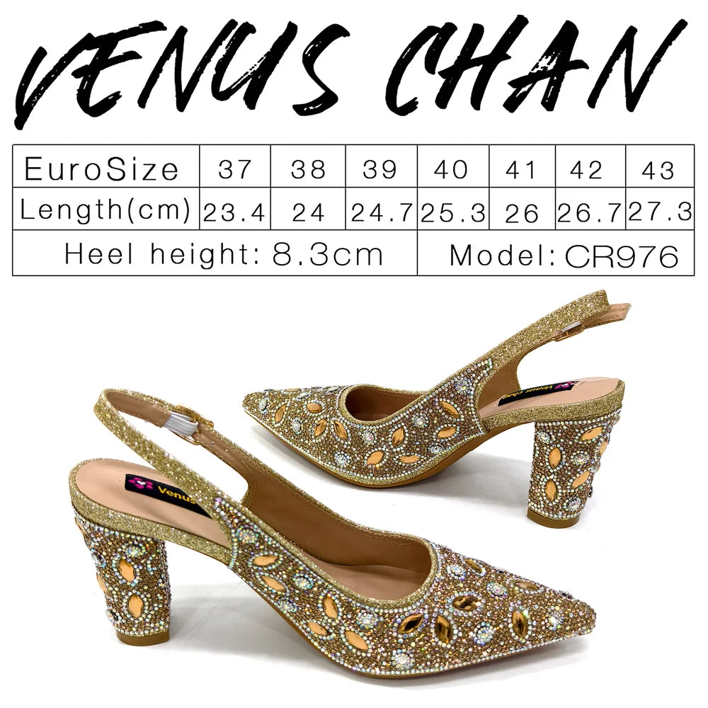 2025 Newest INS Style Black Color Elegant High Heels Nigeria Popular Design African Ladies Shoes And Bag Set For Party