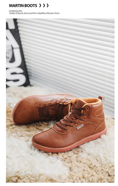 New Winter Booties Outdoor Waterproof Barefoot Boots For Men Ankle Boots Plush Warm Snow Shoes Non-slip Casual Sneakers Big Size