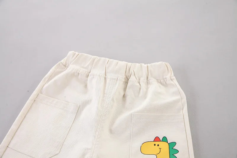 Baby New Summer Cartoon Clothing Children Boy Girls Printe Excavator T Shirt Shorts 2Pcs/sets Kids Infant Toddler Cacual