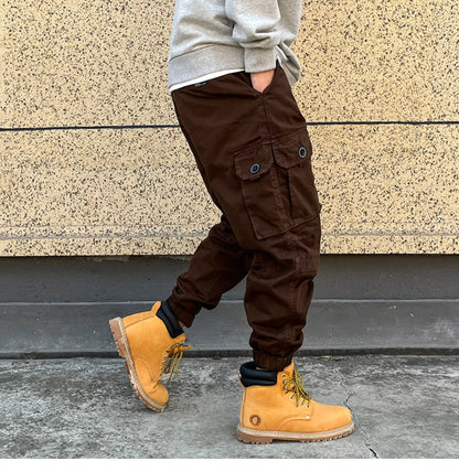 Korean Streetwear Tactical Cargo Pants Japanese Harajuku Casual Plus Size Harem Joggers Men Clothing Multi-Pocket Trousers Male