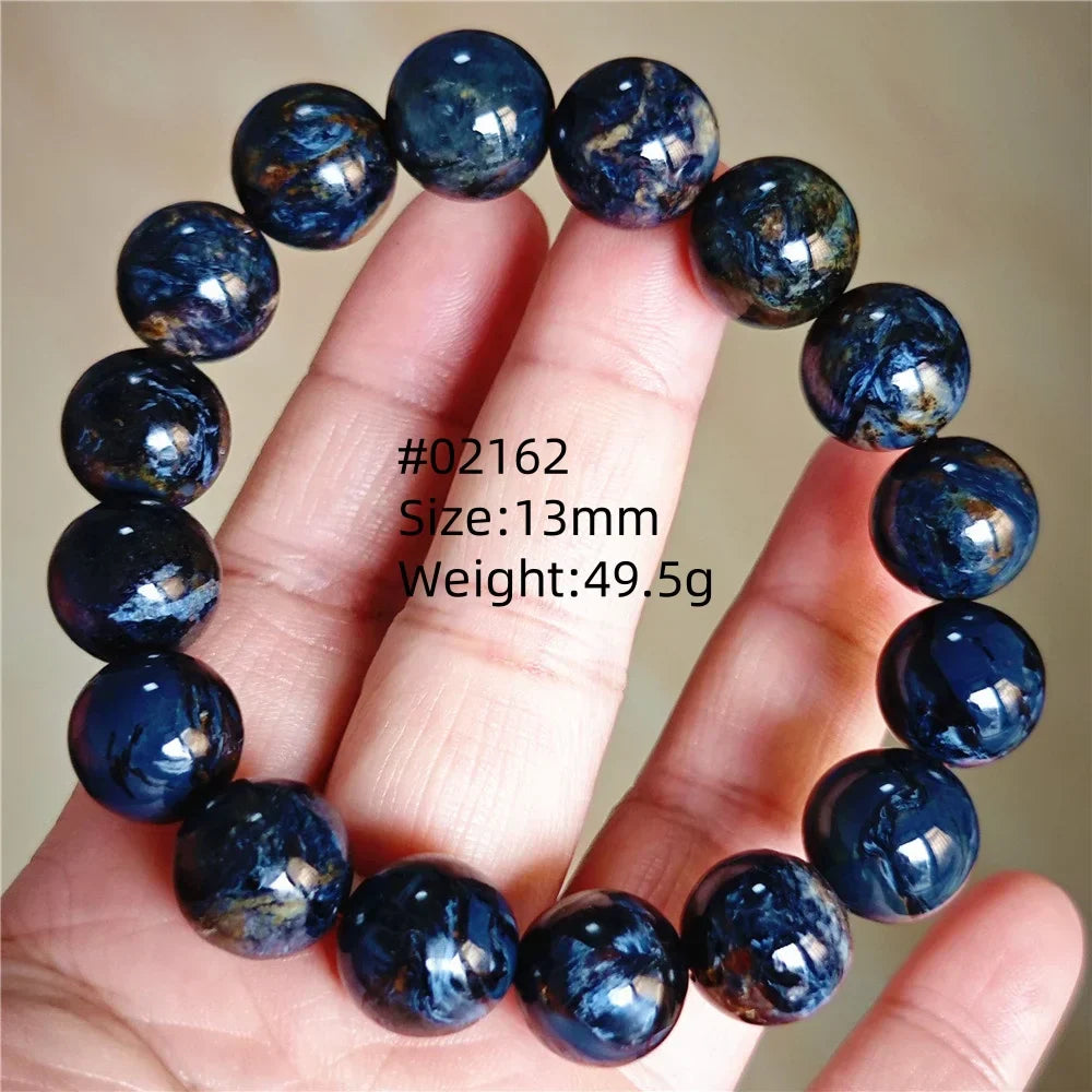 Natural Blue Pietersite Bracelet Women Men Beads Round Beads Chatoyant Cat Eye Fire Pietersite Namibia AAAAAA