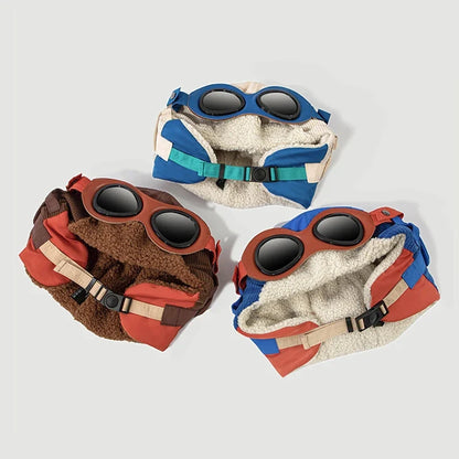 Niche Design Removable Glasses Pilot Hats for Men and Women Autumn Winter Outdoor Riding Warm Casual Versatile Retro Bomber Cap
