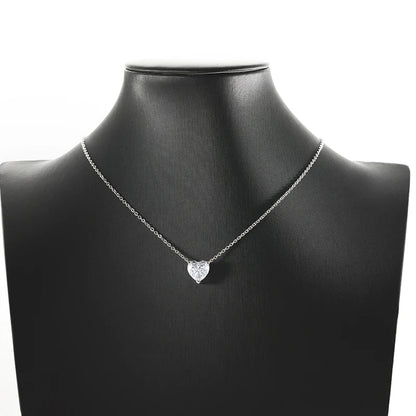Luxury 4CT 10*10mm Heart Cut D Color Moissanite Pendant Necklace for Women S925 Silver Pass Diamond Test Chain Necklaces