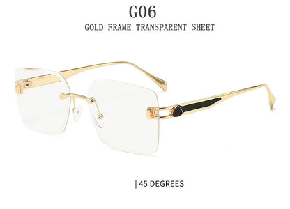 2025 Rimless Sunglasses Women Trendy Vintage Square Fashion Glasses Sunscreen Lentes De Sol Mujer Lunette Soleil Femme Zonnebril