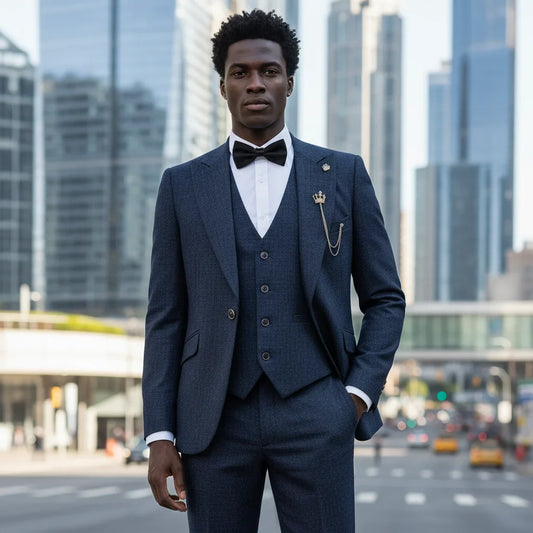 High Quality Full Men's Suits 3 Pieces Luxury Elegant Slim Fit Male Groom Wedding Party Dress Business Office Costume