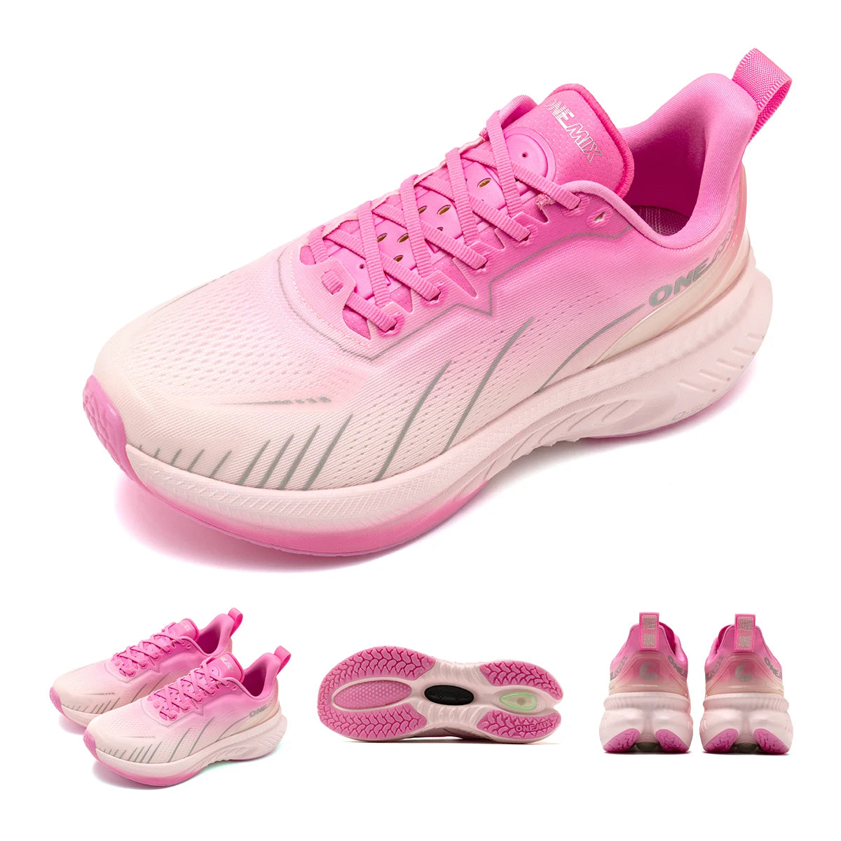 Bumper Elite Men Cushioning Running Shoes Heavy Duty Non-Slip Outdoor Athletic Sneakers Lace-Up Sport Shoes for Marathon