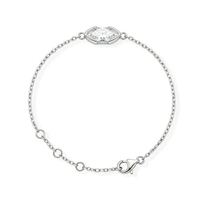 1CT D Color Marquise Cut Moissanite Bracelets for Women Adjustable Chain Birthday Gift 100% Real Pure 925 Silver Jewelry