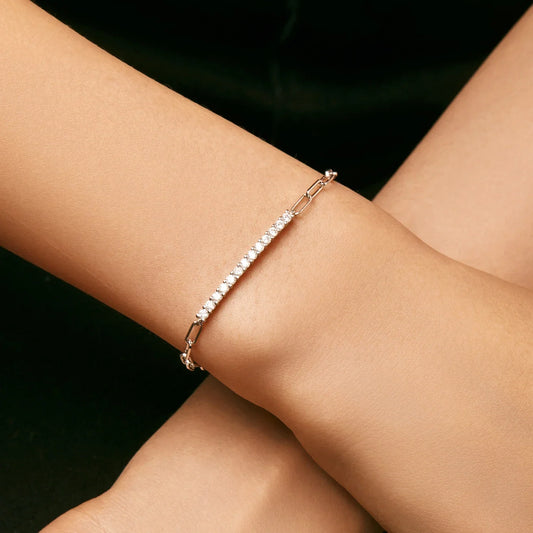 Bracelet Moissanite Étincelant Couleur D Fermoir Argent Sterling 925 Bracelets Superposables Tendance Pour Femmes Bijoux Avec Boîte Cadeau