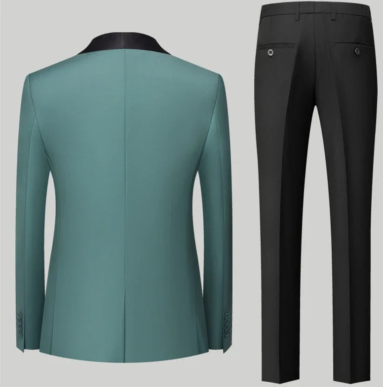 Red Men's Suit 3 Piece, Wedding Party Dress Jacket with Pants Vest, Blue, Green, Gray, Black Available, Asian Size M-5XL 6XL