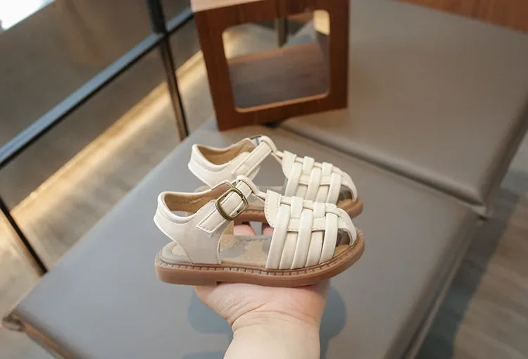Kids Sandals 2025 Summer Sandals for Boy Fashion Children Cut-Outs Beach Shoes Braided Style Causal Walking Flat Sandals