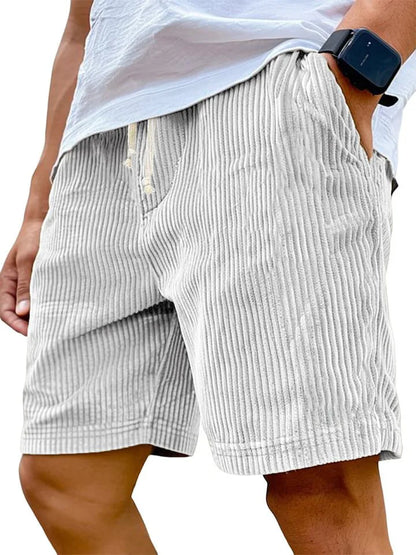 Men's Retro Corduroy Casual Shorts Men Fashion Solid Sweatpants Harajuku Corduroy Short Pants New Men Clothing Roupas