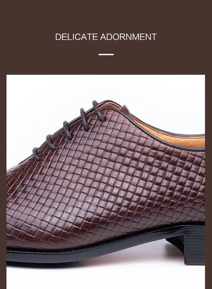 Luxury Genuine Leather Shoes Men Oxford Casual Business Office Shoes Comfortable Formal Lace Up Pointed Toe Dress Wedding Shoes