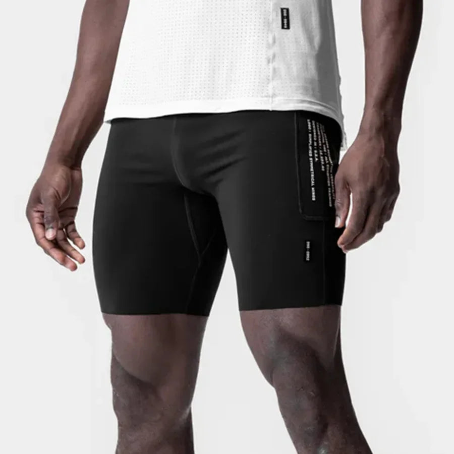 Men's Workout Shorts Quick Dry Skinny Running Shorts Gym Fitness Jogger Stretch Slim Fit Bodybuilding Short Pants Activewear