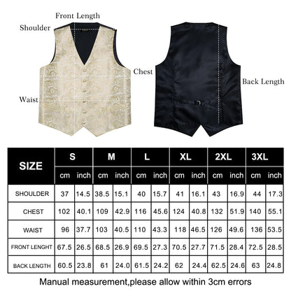 Men Wedding Vest Suit White Black Paisley Sleeveless Waistcoat for Man Shirt Accessories Fromal Bowtie Pocket Square Cufflinks
