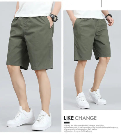 Men's Lightweight Cotton Summer Casual Shorts Loose Wide-Leg Fitness Exercise Work Shorts Comfortable Breathable