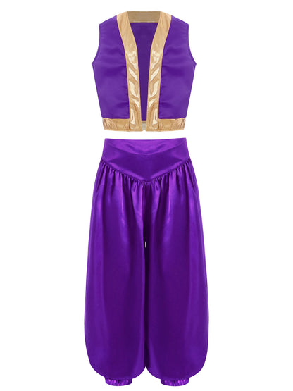 Girls Boys Fancy Dress-up Costume Arabian Costume Prince Role Playing Outfits Carnival Rave Party Suit Halloween Cosplay Costume