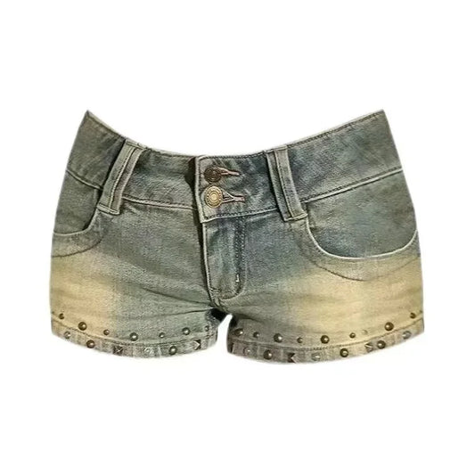 Women's Jeans Shorts Y2K Grunge Vintage Streetwear Beach Jorts Clothes 2000s Denim Hot Pants Japanese 2025 Summer