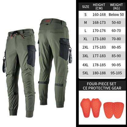 New Black Motorcycle Pants Riding Men Equipemt Summer Breathable Trousers With CE Protection Armor Wearing Gears Accessories