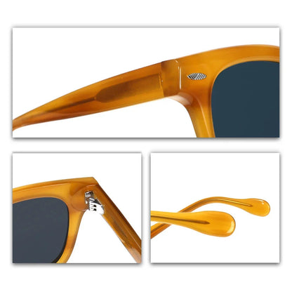 Acetate Sunglasses Vintage Rivet UV400 Non Polarized Lens Unisex High End Designer Sun Glasses Fashion Retro