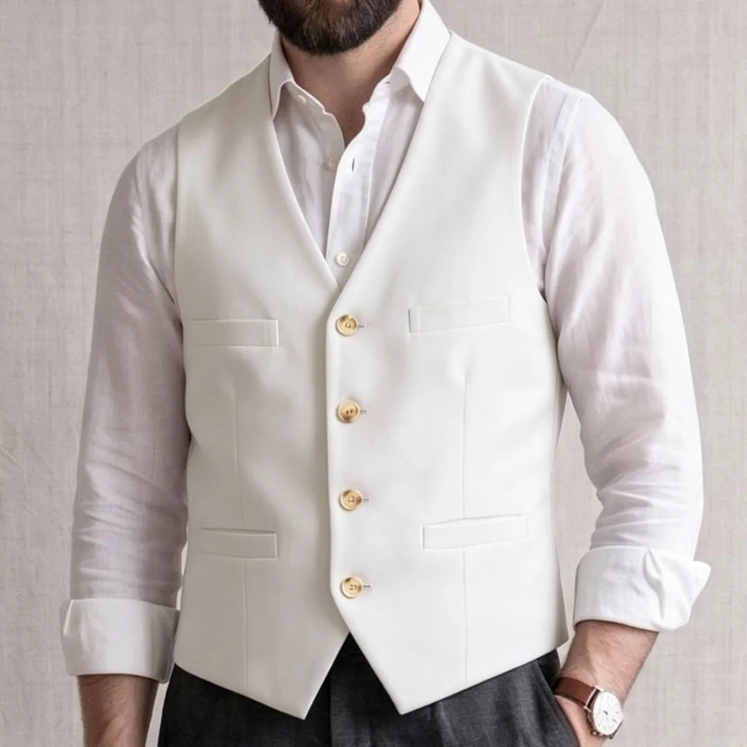 Men Vest Gray Solid Single Button V Neck Waistcoat For Wedding Banquet Business Party Office Work Casual Daily Men Suit Vest
