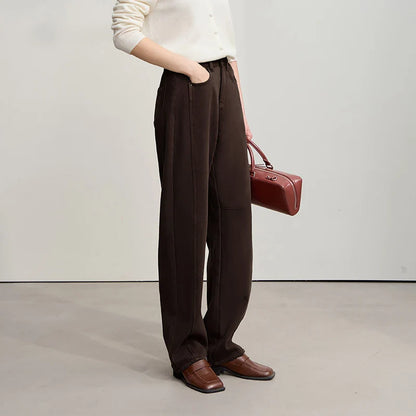 Cotton Jeans 2025 Winter New Solid Color Loose Wide-leg Denim Pant Thicken Warm Versatile Jean Trousers For Ladies 12554073