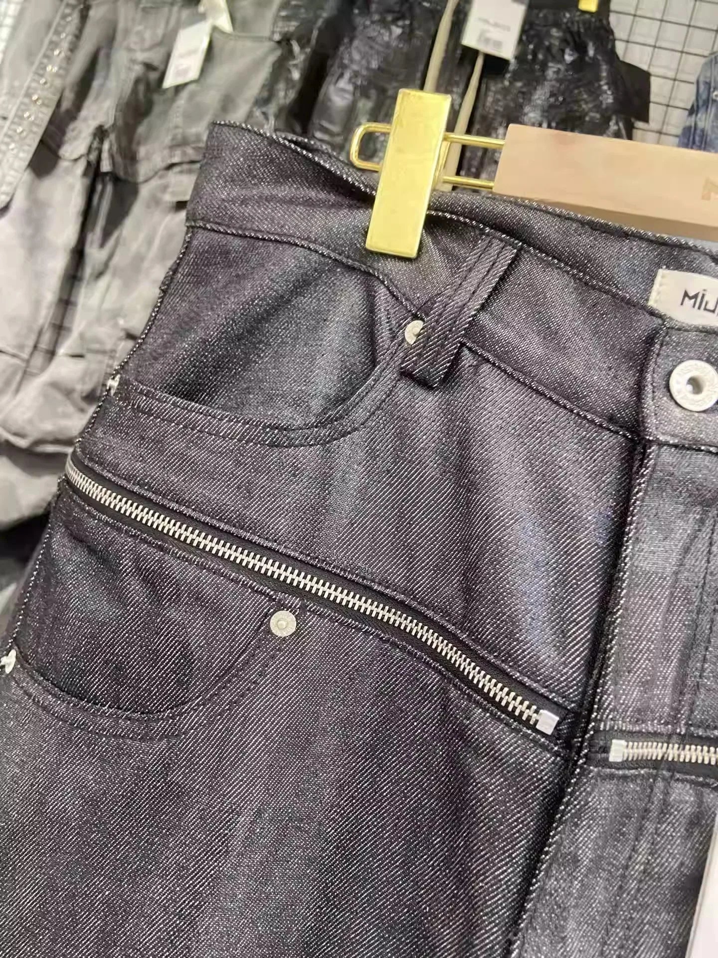 Unisex Brush Wax Zipper Original Cow Jeans Men's and Women's Denim Pants ZJ117