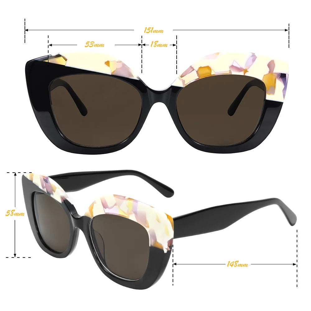 Young Fashion Sunglasses Retro Asymmetric Frame UV400 Square for Women Polarized Trendy Lightweight Street