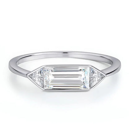 18k Plated 1.2CTTW All Moissanite Rings for Wormen Men 3 Gems Girls Couple Rings Lab Diamond Solid Silver S925 Jewelry