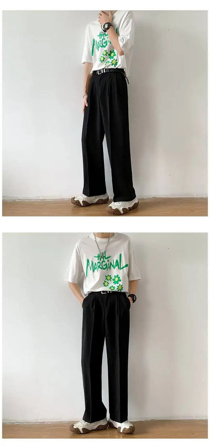 Brown Black Suit Pants Men Slim Fit Fashion Social Mens Dress Pants Korean Casual Straight Pants Mens Office Formal Trousers