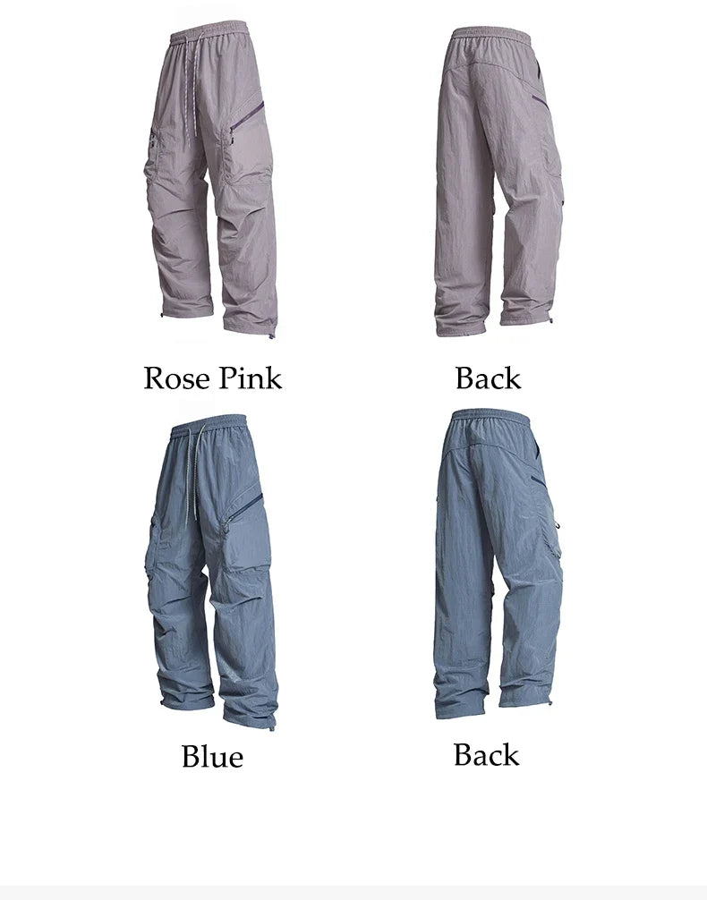 Male Hiking Pants Outdoor Waterproof Mountaineering Sports Trousers Autumn Elastic Waist Breathable Camping Fishing Cargo Pants