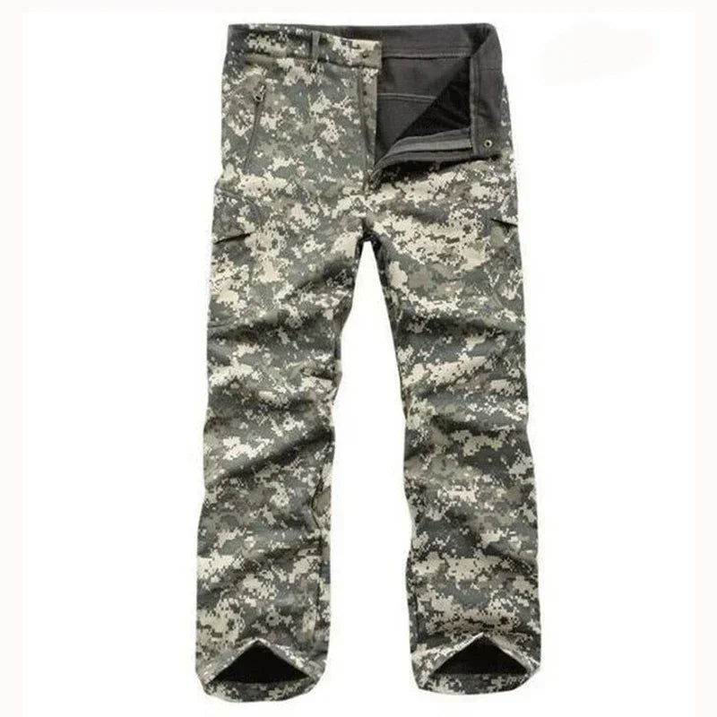 Tactical Pants Soft Shell Fleece Cargo Pants Men Hunting Pants Camouflage  Pant Casual Trousers Unisex Waterproof