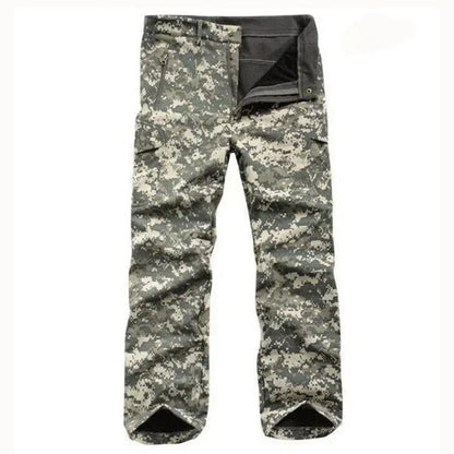 Tactical Pants Soft Shell Fleece Cargo Pants Men Hunting Pants Camouflage  Pant Casual Trousers Unisex Waterproof