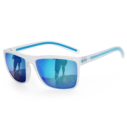 Polarized Sunglasses for Men Shades Lightweight TR90 Frame UV400 Protection Square Outdoor Trave Driving Sun Glasses